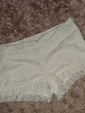 Somedays Lovin Lace Trim White Women's Boyshorts